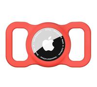 Dog Collar for Airtag Holder, Pet Loop Protective Holder Case for Apple Airtags Tracker Cover GPS Tracking Accessories with Bone Pattern, Pet Dog Cat Collar, AirTags Key Finder Red