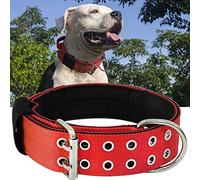 Dog Collar for Large Dogs - 5 cm Wide Collar with Handle for Extra Large Dog Breeds, Heavy Duty, Soft Padded Neoprene Nylon Dog Collar for Large Dogs, Big Dog Collar 56-66 cm, Red