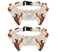 Dog Collar for Medium Dogs Puppies, West Wild Women Cowgirls Rodeo Desert 2 Pieces Bowtie Dog Collar, Comfortable Velvet Cat Pet Bowtie with Bell