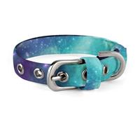 Dog Collar,Green Blue Purple Galaxy Printed Pet Collar, Adjustable Pet Collars Suitable for Small and Medium Dogs,Cats