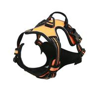 Dog Collar & Harness Set | Leather Puppy Accessories with Vest and Leash for Small Medium Dogs, Complete Pet Shop Kit(Yellow,M)