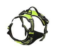 Dog Collar & Harness Set | Leather Puppy Accessories with Vest and Leash for Small Medium Dogs, Complete Pet Shop Kit(Green,L)