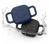 Dog Collar Holder for Tile Mate (2024 & 2022) - 2 Pack Waterproof Silicone Case - Secure Pet Tracker Cover for Dog and Cat Collar - Anti-Lost & Scratch Resistant - Black & Blue
