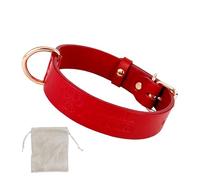 Dog Collar Leather, Quality Soft Leather, Handmade in Spain, Small Medium Large Dog. Red and Rose Gold.
