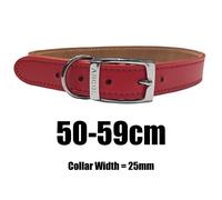 Dog Collar Leather Red Ancol Heritage Size 45-54cm or 50-59cm or 55-63cm