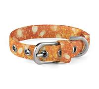 Dog Collar,Light Orange Printed Pet Collar, Adjustable Pet Collars Suitable for Small and Medium Dogs,Cats
