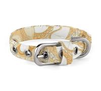 Dog Collar,Light Yellow Fish Printed Pet Collar, Adjustable Pet Collars Suitable for Small and Medium Dogs,Cats