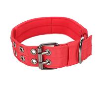 Dog Collar Lightweight Breathable Adjustable Heavy Duty Nylon Collar for Medium Large Dogs Training Red (METRO)