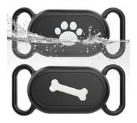 Dog Collar Mount for Galaxy SmartTag2, Waterproof Silicone Protective Case for Pet and Cat, Anti-Loss, Scratch-Resistant, Cover for Samsung Galaxy Smart Tag2 (Black/Black)