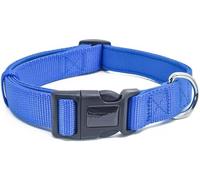 Dog Collar, Nylon Tactical Dog Collar Personalized Thick Soft And Adjustable Military Training Puppy(Blu,L)