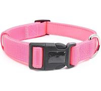 Dog Collar, Nylon Tactical Dog Collar Personalized Thick Soft And Adjustable Military Training Puppy(Roze,L)