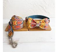 Dog Collar Personalized Pattern Bow Dog Collar Adjustable Nylon Metal Hardwares Multicolor Multiple Sizes(B,M)