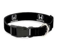 Dog Collar Plastic Clip Honda Logo Black White 8 to 12 Inches 0.5 Inch Wide