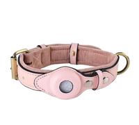 Dog Collar - PU Pet Collar with Adjustable Size, Holder for Smart Tracking, Perfect for Large, Medium, and Small Dogs, Outdoor Use