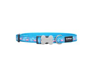 Dog collar Red Dingo STYLE FLAMINGO Turquoise 31-47 cm