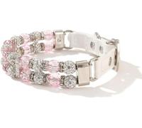 dog collar, Rhinestones Dog Collar Fancy Cat Wedding Leather For Small Medium Large Dogs Cats Necklace(Pink,M)