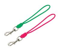 Dog Collar Safety Backup Clip - 1000lb Paracord Harness to Collar Connector, 5/32 Inch Handmade Strong Clip Strap for Pet's Haress & Collars(Hot Pink & Green, 9")