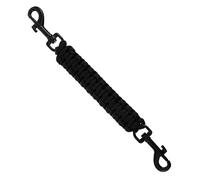 Dog Collar Safety Clip, Adjustable Backup Clip for Dog Harnesses, Handmade Backup Safety Strap, Double-Ended Collar Leash(Black)