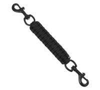 Dog Collar Safety Clip Double Ended Collar Backup Clip Handmade Safety Strap for Dog Harness Collars to Vests with Dual Clasps Leash Connector Training for Walking Running and Hiking Black