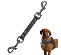 Dog Collar Safety Clip Waterproof Collar Backup Clip for All Pets' Harness & Dog Collar Double Ended Clasp for The Safety of Daily Walk/Training (Black, 9 inch)