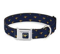 Dog Collar Seatbelt Buckle Aladdin Genie Lamp Monogram Navy Gold 11 to 17 Inches 1.0 Inch Wide