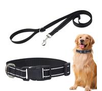 Dog Collar Set - Reflective Combo, Quick Release Harness with Adjustable Comfort Fit, Breathable Puppy Training Leader, Outdoor Safety Pet Supplies, Walking Gear Accessories for Dogs