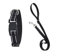 Dog Collar Set, Reflective , Quick Release Buckle Harness, Portable Pet Leader Accessory, Durable Outdoor Training Tool, Reliable Equipment