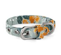 Dog Collar,Small Orange Flowers Printed Pet Collar, Adjustable Pet Collars Suitable for Small and Medium Dogs,Cats