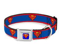 Dog Collar SMC-Superman Blue Superman Shield/Stripe Red/Blue Medium (US IMPORT)