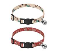 Dog Collar Soft Padding Buckle Pet Collars with Bells Adjustable Fits Small Dogs Puppies Cats 2 Pcs Cute Dachshund Cute Capybara Christmas