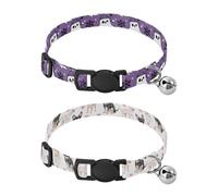 Dog Collar Soft Padding Buckle Pet Collars with Bells Adjustable Fits Small Dogs Puppies Cats 2 Pcs Cute Ghost Complete Clear Dogs
