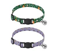 Dog Collar Soft Padding Buckle Pet Collars with Bells Adjustable Fits Small Dogs Puppies Cats 2 Pcs Socks Gloves Snowflakes Purple Yellow Stars