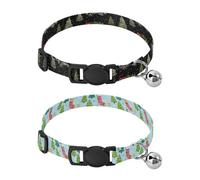 Dog Collar Soft Padding Buckle Pet Collars with Bells Adjustable Fits Small Dogs Puppies Cats 2 Pcs Truck Tree Snow Tree Car Socks
