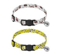 Dog Collar Soft Padding Buckle Pet Collars with Bells Adjustable Fits Small Dogs Puppies Cats 2 Pcs Yorkshire Terrier Yellow Softball