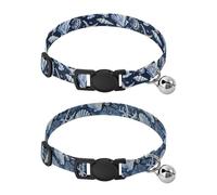 Dog Collar Soft Padding Buckle Pet Collars with Bells Adjustable Fits Small Dogs Puppies Cats 2 Pcs Shells Starfish Conch Shell Coral Conch