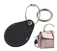 Dog Collar Tracking Key Holder | PU Leather Ring Holder | Protective for Tracker with Metal Ring Lock for Search Engines