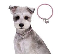 Dog Collar with Bell & Cute Tag, Full Crystal Rhinestones Shiny Dog Collar, Dog Cat Collar Designer Bling Necklace for Cat Puppy Small Medium Dog_Pink Collar(40cm/15.8in)