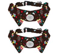 Dog Collar with Bow Tie, Adjustable Dog Formal Tuxedo Collar with Removable Shirt Collar, Cat Collars for Small Pets, Sweets Ice Cream Cupcake Donut Pattern