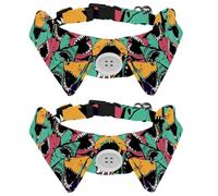 Dog Collar with Bow Tie, Adjustable Dog Formal Tuxedo Collar with Removable Shirt Collar, Cat Collars for Small Pets, Angry Shark Sea Life Pattern