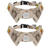 Dog Collar with Bow Tie, Adjustable Dog Formal Tuxedo Collar with Removable Shirt Collar, Cat Collars for Small Pets, Cute Animals Camel with Rainbow Glasses Retro Pattern