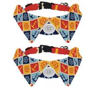 Dog Collar with Bow Tie, Adjustable Dog Formal Tuxedo Collar with Removable Shirt Collar, Cat Collars for Small Pets, Maritime Nautical Steering Wheels Anchor