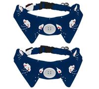 Dog Collar with Bow Tie, Adjustable Dog Formal Tuxedo Collar with Removable Shirt Collar, Cat Collars for Small Pets, Cute White Rainy Clouds Red Cheeks Pattern