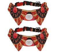 Dog Collar with Bow Tie, Adjustable Dog Formal Tuxedo Collar with Removable Shirt Collar, Cat Collars for Small Pets, New Year Zodiac Wheel Star