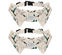 Dog Collar with Bow Tie, Adjustable Dog Formal Tuxedo Collar with Removable Shirt Collar, Cat Collars for Small Pets, Summer Cactus Desert Blooming Succulents Flower Illustration