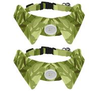 Dog Collar with Bow Tie, Adjustable Dog Formal Tuxedo Collar with Removable Shirt Collar, Cat Collars for Small Pets, Wildlife Green Bamboo Woodpecker