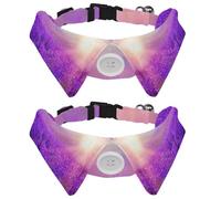 Dog Collar with Bow Tie, Adjustable Dog Formal Tuxedo Collar with Removable Shirt Collar, Cat Collars for Small Pets, Sunset over Violet Lavender Field in Provence France