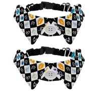 Dog Collar with Bow Tie, Adjustable Dog Formal Tuxedo Collar with Removable Shirt Collar, Cat Collars for Small Pets, Awesome Zodiac Symbol