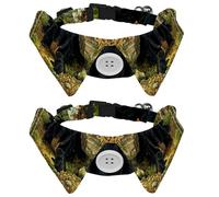 Dog Collar with Bow Tie, Adjustable Dog Formal Tuxedo Collar with Removable Shirt Collar, Cat Collars for Small Pets, Black Bears with Baby