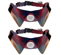 Dog Collar with Bow Tie, Adjustable Dog Formal Tuxedo Collar with Removable Shirt Collar, Cat Collars for Small Pets, Dutch Windmill at Sunset