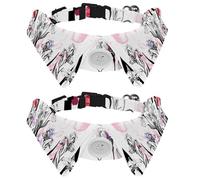 Dog Collar with Bow Tie, Adjustable Dog Formal Tuxedo Collar with Removable Shirt Collar, Cat Collars for Small Pets, Irises Beautiful Flowers Floral Watercolor Pattern